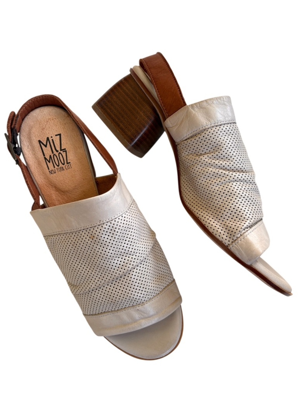 EUC Miz Mooz Leather Heeled Sandals Size 9 - 9.5